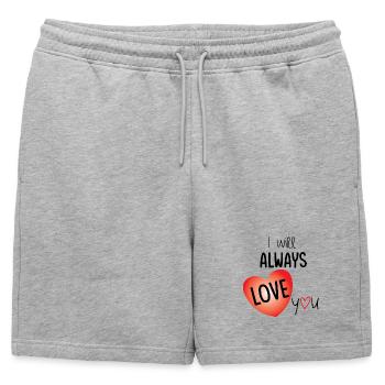 I will always love you - love illustration - Mens' Premium Organic Sweatshorts - heather grey - Front - AI Model Male 178 light (178cm)