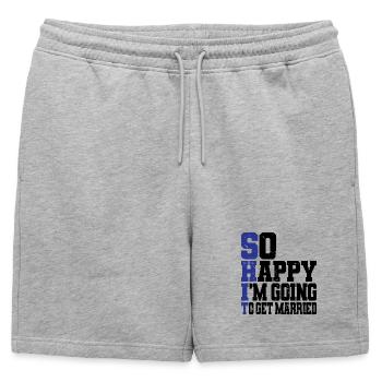 Drôle d’enterrement de vie de garçon Fiançailles Mariage Marié - Short de survêtement homme premium - gris chiné - Devant - AI Model Male 178 light (178cm)