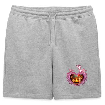 The Amazing Adventures of the Fairy and the Owl of - Mens' Premium Organic Sweatshorts - heather grey - Front - AI Model Male 178 light (178cm)