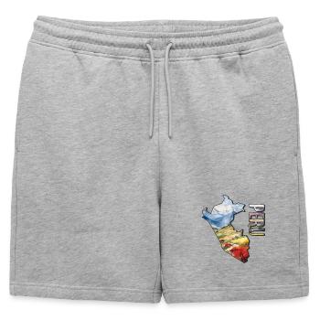 Carte à l’aquarelle du Pérou - Short de survêtement homme premium - gris chiné - Devant - AI Model Male 178 light (178cm)