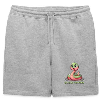 No Step on Snek : un signe d’avertissement hilarant - Short de survêtement homme premium - gris chiné - Devant - AI Model Male 178 light (178cm)