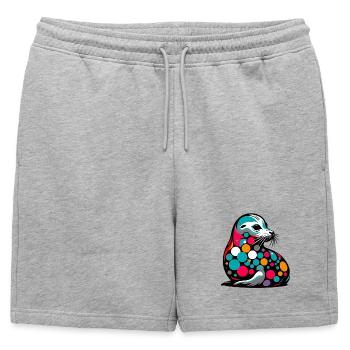 Phoque - Short de survêtement homme premium - gris chiné - Devant - AI Model Male 178 light (178cm)
