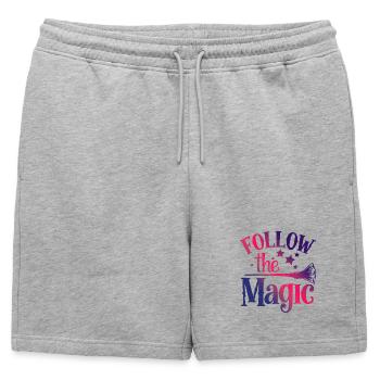 Suivez le balai magique - Short de survêtement homme premium - gris chiné - Devant - AI Model Male 178 light (178cm)