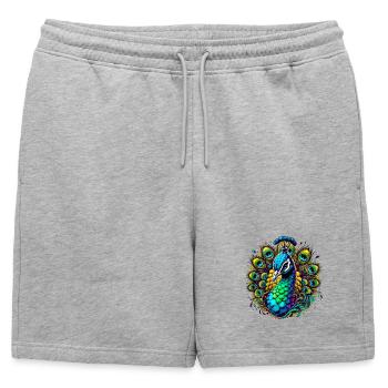 Paon - Short de survêtement homme premium - gris chiné - Devant - AI Model Male 178 light (178cm)