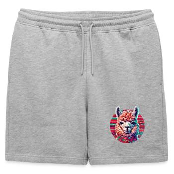 Alpaga - Short de survêtement homme premium - gris chiné - Devant - AI Model Male 178 light (178cm)