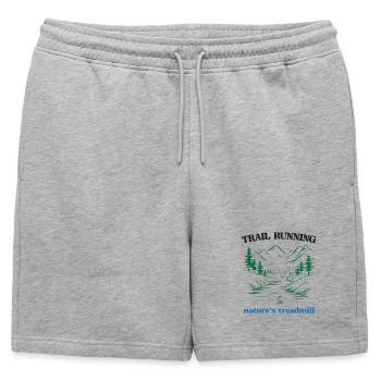 Course sur sentier - Tapis roulant de la nature - Short de survêtement homme premium - gris chiné - Devant - AI Model Male 178 light (178cm)