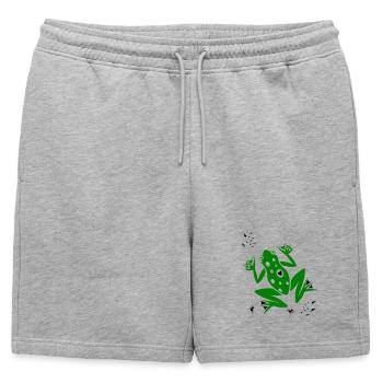 Frog with heart and ants - Mens' Premium Organic Sweatshorts - heather grey - Front - AI Model Male 178 light (178cm)