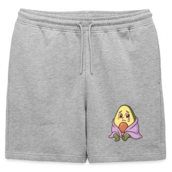 Avocat triste - Short de survêtement homme premium - gris chiné - Devant - AI Model Male 178 light (178cm)