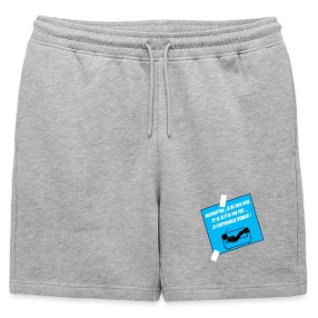 Citation Humoriste Sur Canapé Bleu - Short de survêtement homme premium - gris chiné - Devant - AI Model Male 178 light (178cm)
