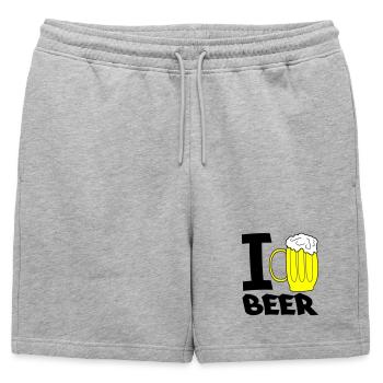 Croquis de chope de chope de bière jaune - Short de survêtement homme premium - gris chiné - Devant - AI Model Male 178 light (178cm)
