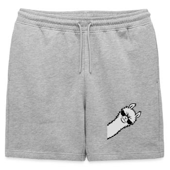 Llama en colère regard côté lunettes de soleil Cool Sour - Short de survêtement homme premium - gris chiné - Devant - AI Model Male 178 light (178cm)