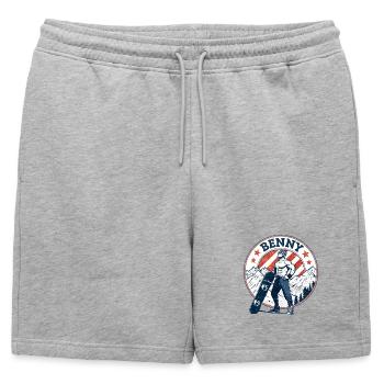 Benny, look vintage - Short de survêtement homme premium - gris chiné - Devant - AI Model Male 178 light (178cm)