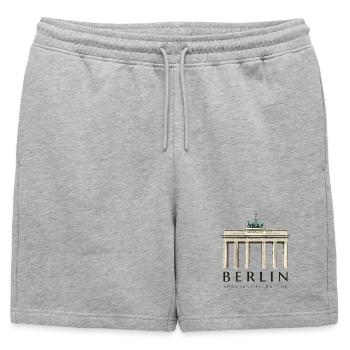 Porte de Berlin Brandebourg dessinée à la main - Short de survêtement homme premium - gris chiné - Devant - AI Model Male 178 light (178cm)