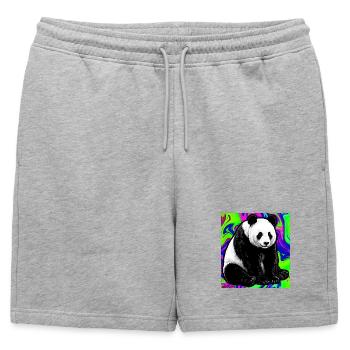 panda - Short de survêtement homme premium - gris chiné - Devant - AI Model Male 178 light (178cm)