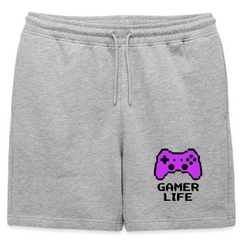Manette Gamer Life criardante - Short de survêtement homme premium - gris chiné - Devant - AI Model Male 178 light (178cm)