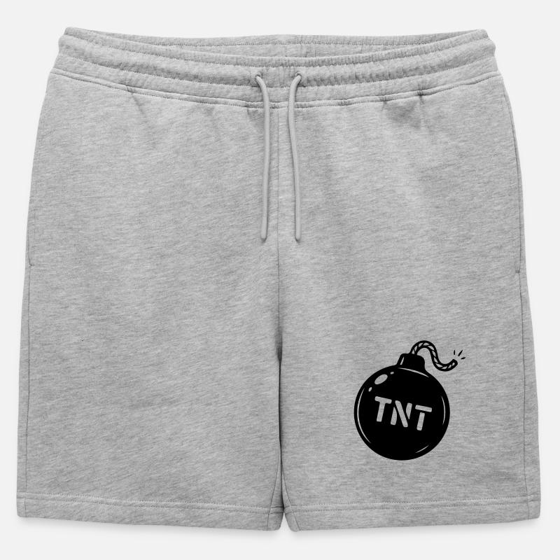 Bombe TNT Symbol - Männer Premium Organic Sweatshorts - Grau meliert