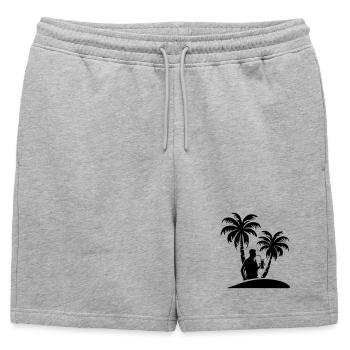 Palmiers pour fête de vacanciers - Short de survêtement homme premium - gris chiné - Devant - AI Model Male 178 light (178cm)