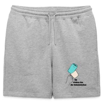 So trinken das die Einheimischen - Männer Premium Organic Sweatshorts - Grau meliert - Vorne - AI Model Male 178 light (178cm)