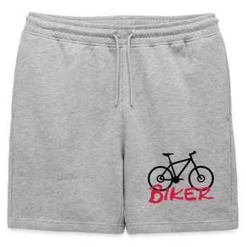 biker - Mens' Premium Organic Sweatshorts - heather grey - Front - AI Model Male 178 light (178cm)