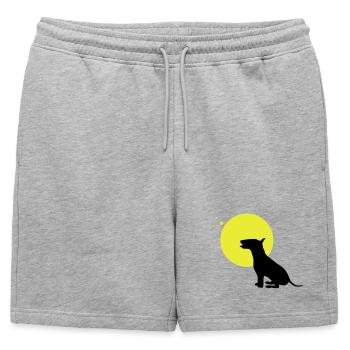 lune de chien de bull-terrier - Short de survêtement homme premium - gris chiné - Devant - AI Model Male 178 light (178cm)