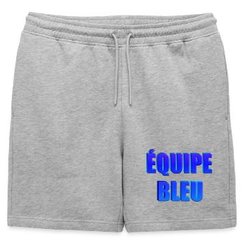 équipe bleu - Short de survêtement homme premium - gris chiné - Devant - AI Model Male 178 light (178cm)