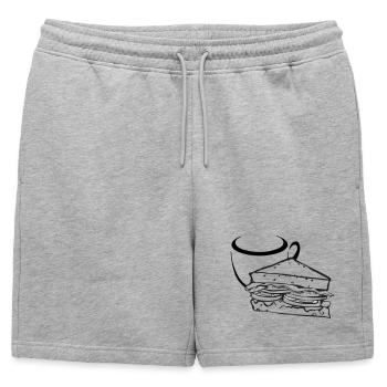 Frühstück Sandwich - Männer Premium Organic Sweatshorts - Grau meliert - Vorne - AI Model Male 178 light (178cm)