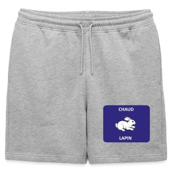Chaud Lapin - Short de survêtement homme premium - gris chiné - Devant - AI Model Male 178 light (178cm)