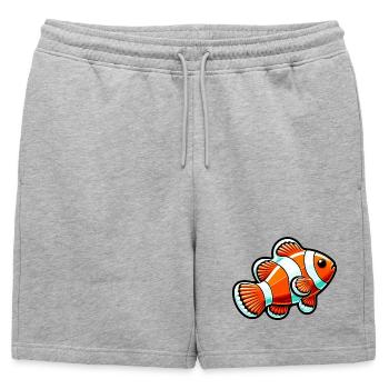 Poisson-clown - Short de survêtement homme premium - gris chiné - Devant - AI Model Male 178 light (178cm)