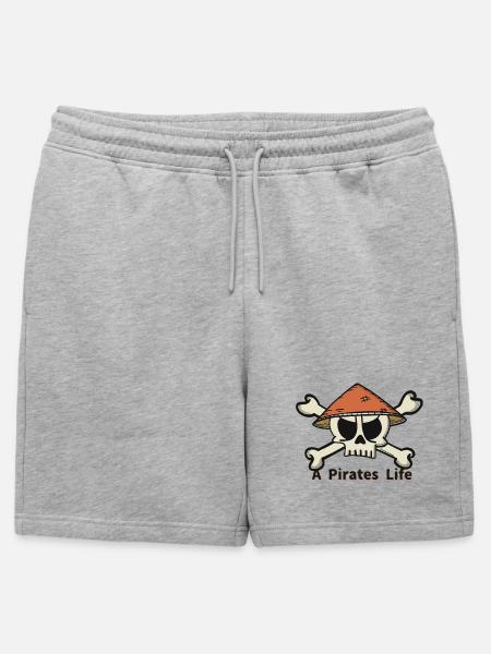 A Pirates Life logo - Männer Premium Organic Sweatshorts - Grau meliert