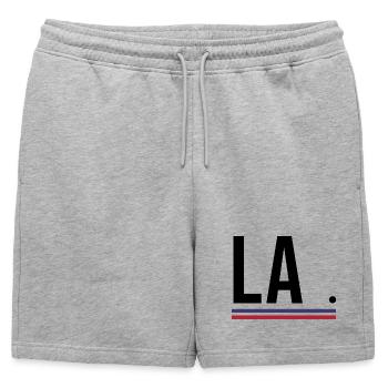 Los Angeles – Chemise streetwear de la côte ouest - Short de survêtement homme premium - gris chiné - Devant - AI Model Male 178 light (178cm)