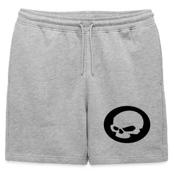 Crâne - Short de survêtement homme premium - gris chiné - Devant - AI Model Male 178 light (178cm)