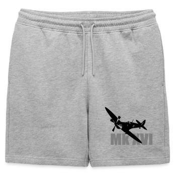 Spitfire Mk 16 - Short de survêtement homme premium - gris chiné - Devant - AI Model Male 178 light (178cm)