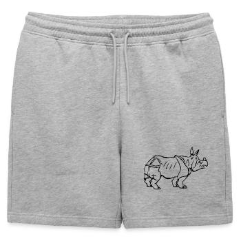 rhinoceros - Mens' Premium Organic Sweatshorts - heather grey - Front - AI Model Male 178 light (178cm)