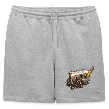 Salade de rubans rétro des années 80 - Short de survêtement homme premium - gris chiné - Devant - AI Model Male 178 light (178cm)