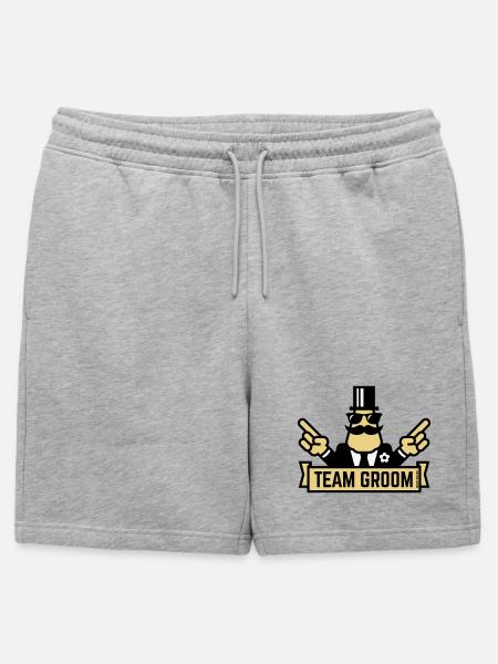 Team Groom (Pointing Stag Night Bachelor Party 3C) - Mens' Premium Organic Sweatshorts - heather grey