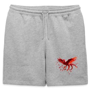 Phénix écarlate en vol - Short de survêtement homme premium - gris chiné - Devant - AI Model Male 178 light (178cm)