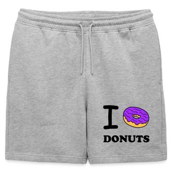 i love donuts - Mens' Premium Organic Sweatshorts - heather grey - Front - AI Model Male 178 light (178cm)