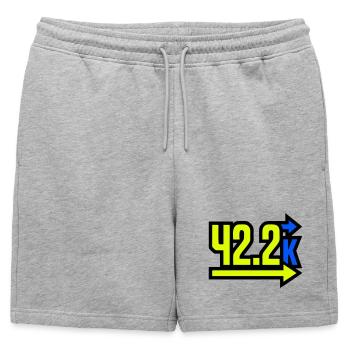 Fier arrivant au marathon 42,2 km - Short de survêtement homme premium - gris chiné - Devant - AI Model Male 178 light (178cm)