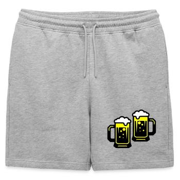 Beer cheers icon - Mens' Premium Organic Sweatshorts - heather grey - Front - AI Model Male 178 light (178cm)