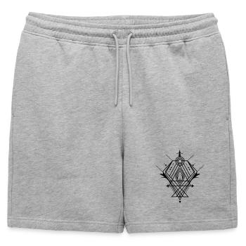 Un symbole géométrique mystique - Short de survêtement homme premium - gris chiné - Devant - AI Model Male 178 light (178cm)
