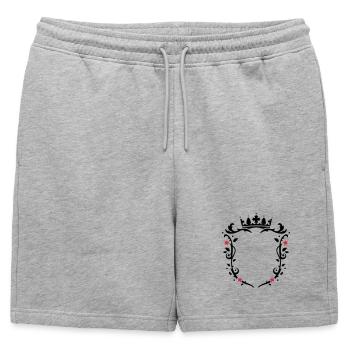 Snowboarder Silhouette - Mens' Premium Organic Sweatshorts - heather grey - Front - AI Model Male 178 light (178cm)