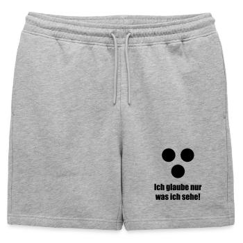 Ich glaube nur was ich sehe - Short de survêtement homme premium - gris chiné - Devant - AI Model Male 178 light (178cm)