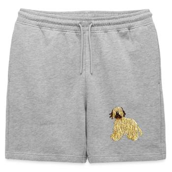 Briard - Dog - Cartoon- Breed - Mens' Premium Organic Sweatshorts - heather grey - Front - AI Model Male 178 light (178cm)
