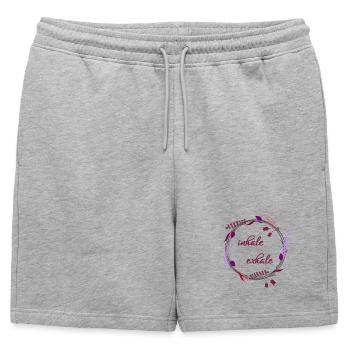 Inhale ... Exhale ... - Mens' Premium Organic Sweatshorts - heather grey - Front - AI Model Male 178 light (178cm)