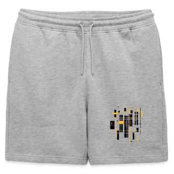 Architecture minimaliste - Short de survêtement homme premium - gris chiné - Devant - AI Model Male 178 light (178cm)