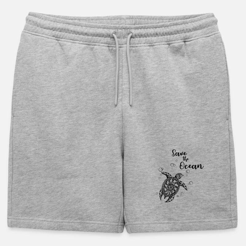 Save the Ocean - Turtle - Männer Premium Organic Sweatshorts - Grau meliert