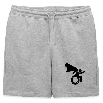 en fauteuil roulant # - Short de survêtement homme premium - gris chiné - Devant - AI Model Male 178 light (178cm)