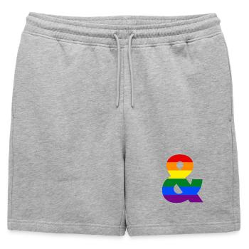esperluette arc-en-ciel - Short de survêtement homme premium - gris chiné - Devant - AI Model Male 178 light (178cm)