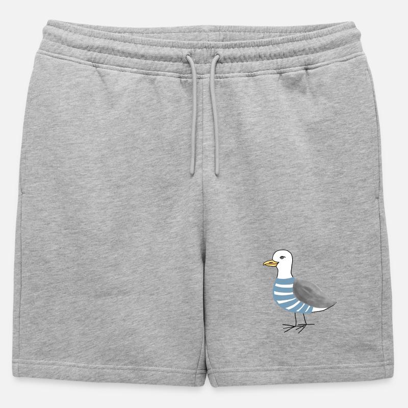 Möwe Maritim - Männer Premium Organic Sweatshorts - Grau meliert