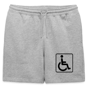 Symbole du fauteuil roulant pour les personnes handicapées # - Short de survêtement homme premium - gris chiné - Devant - AI Model Male 178 light (178cm)